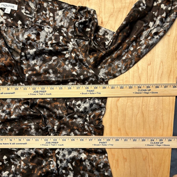 Prologue Brown Print Wrap Midi Dress - Picture 6 of 10